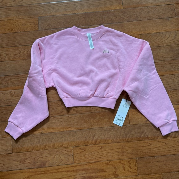 NWT ALO Yoga Cropped Accolade Crewneck Sweet Pink Small and XS - Picture 8 of 11